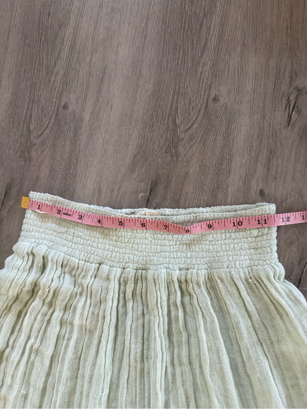 Jen’s Pirate Booty Free People Aloe Pale Green Cotton Gauze Tiered Boho Skirt S - Picture 5 of 6